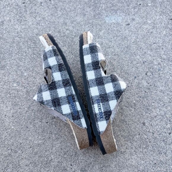 Arizona Shearling Wool in Color Plaid White | BIRKENSTOCK US Birkenstock Arizona Shearling Sandal Plaid White Wool Women\'s Size 41 narrow